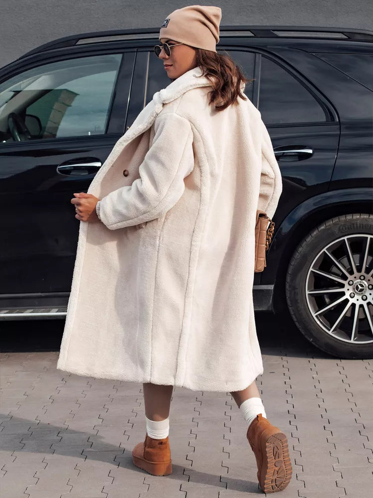 Sieviešu ziemas brūns mētelis Luxer