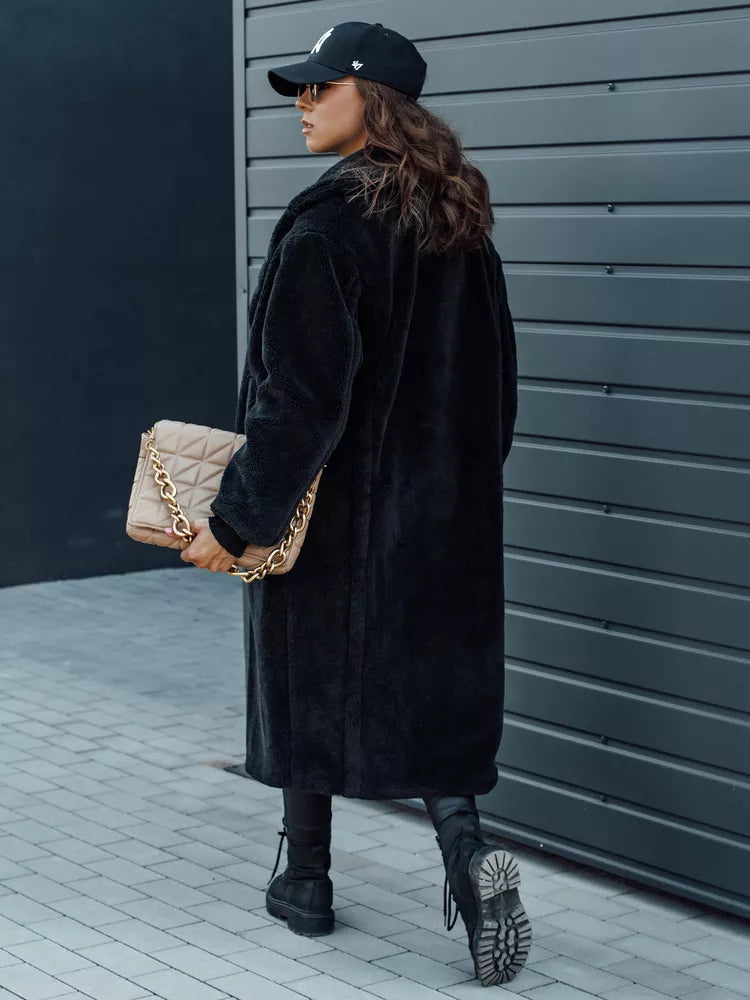 Sieviešu ziemas mētelis melns Luxer