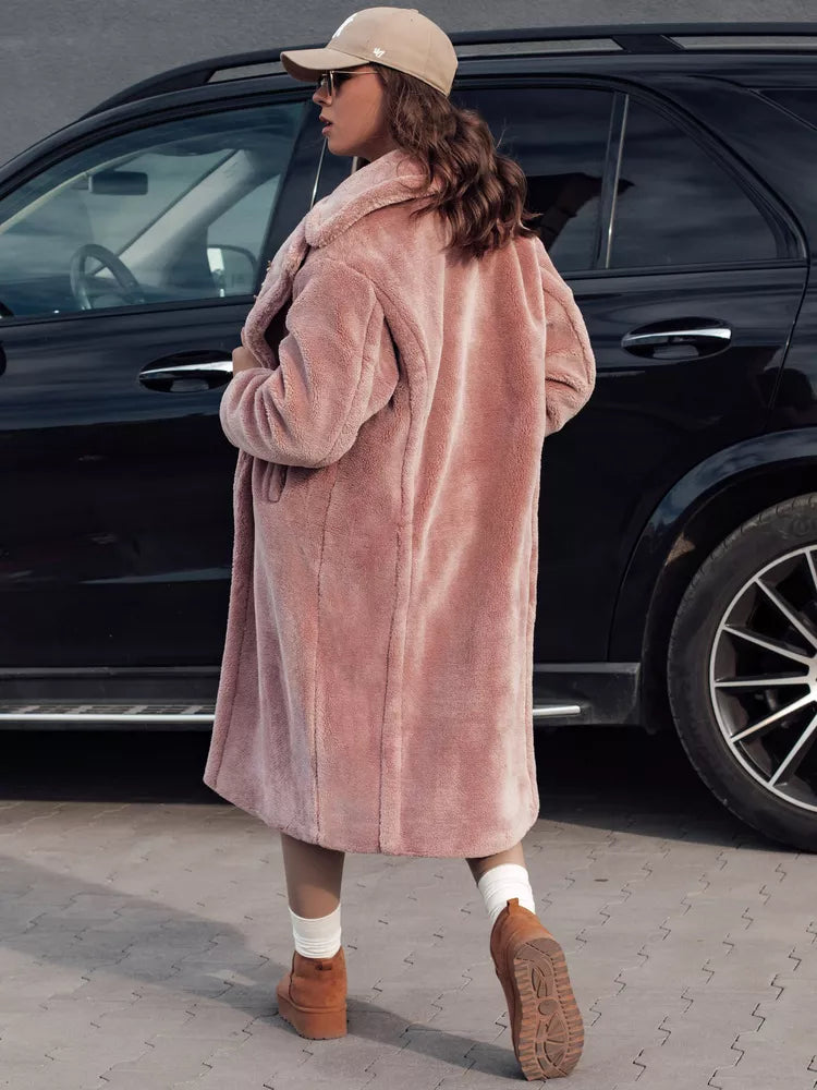 Sieviešu rozā ziemas mētelis Luxer