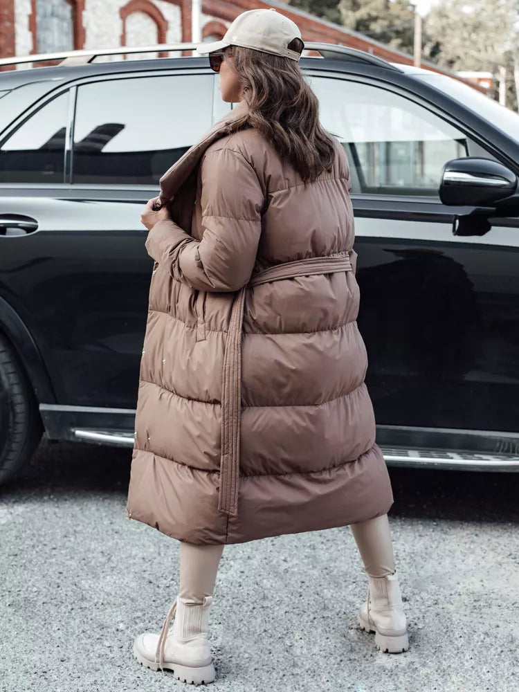 Sieviešu gaiši brūna stepēta jaka Favi