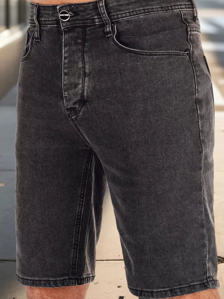 Vīriešu melni džinsa šorti Jack