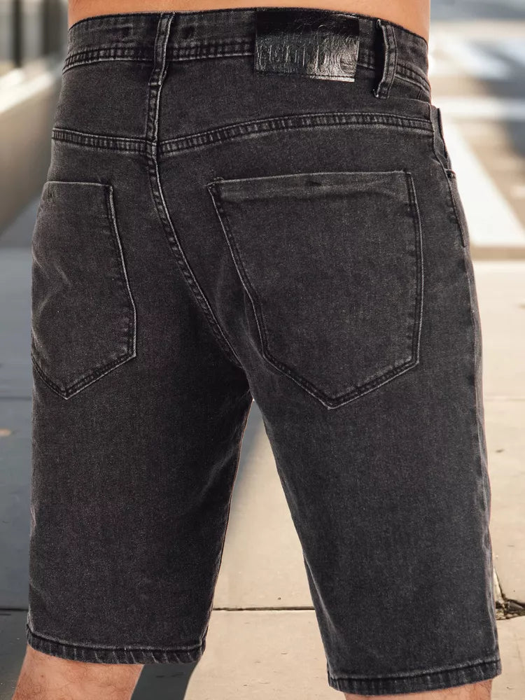 Vīriešu melni džinsa šorti Jack