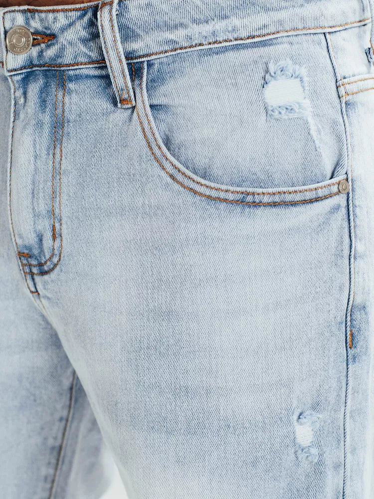 Vīriešu zili džinsa šorti Unmi