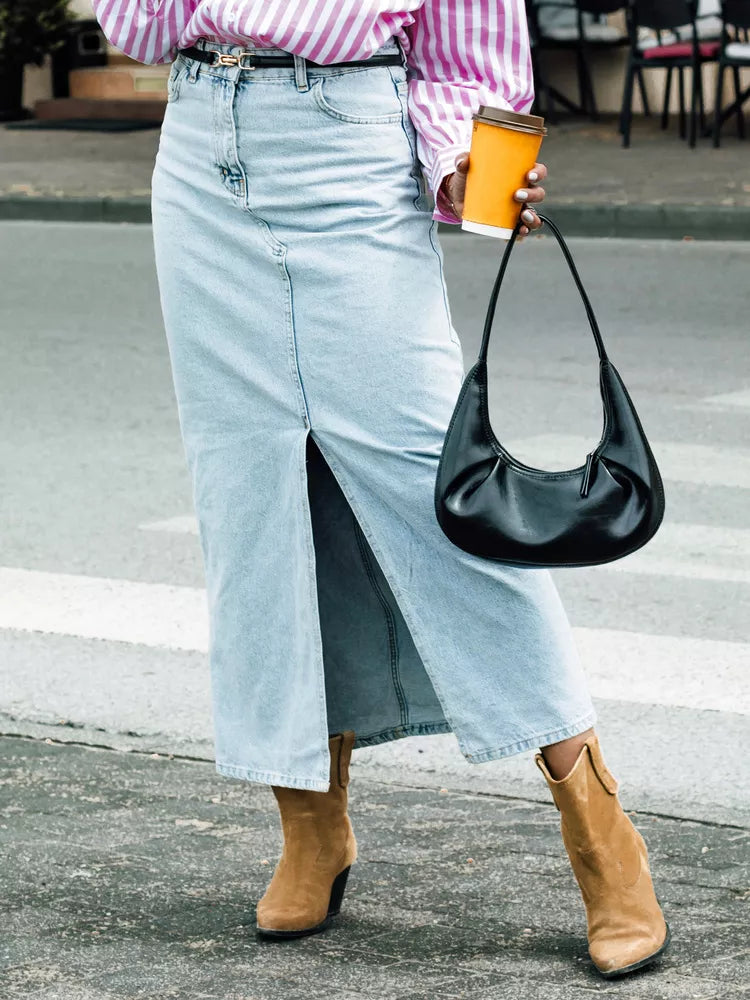 Gari džinsa zili svārki Almi