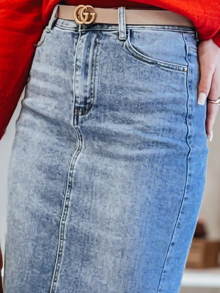 Gari džinsa zili svārki Merita 