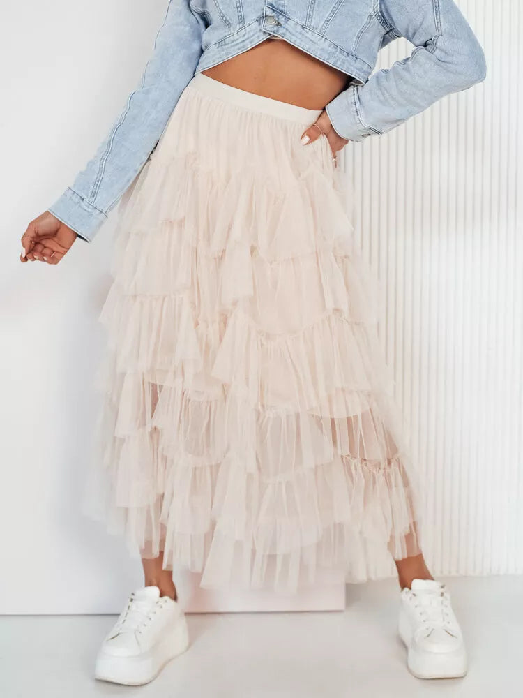 Sieviešu bēša tilla svārki Milani 