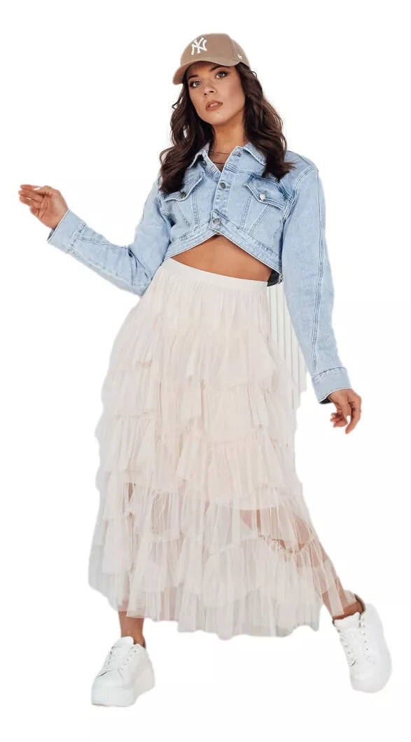 Sieviešu bēša tilla svārki Milani 