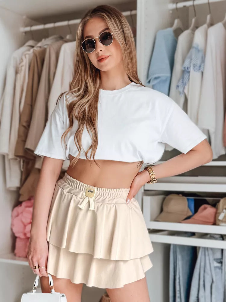 Sieviešu brūni mini svārki Falbela