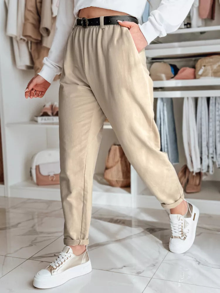 Sieviešu brūnas bikses ar jostu no Taizemes 