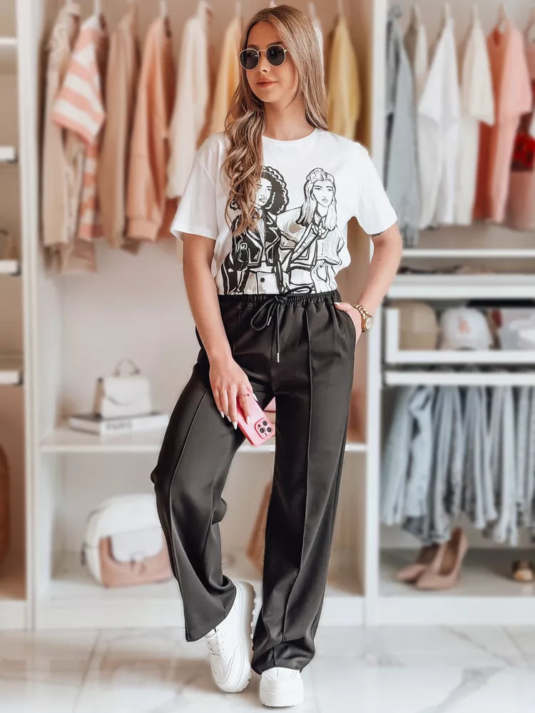 Sieviešu ikdienas bikses melnā krāsā Seni