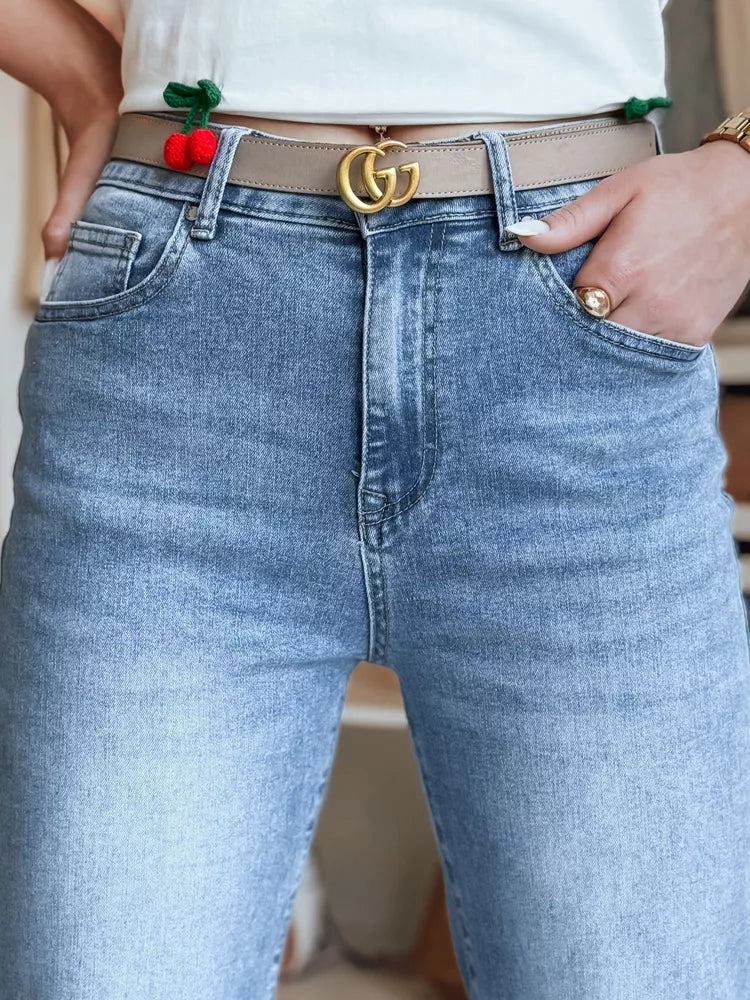 Sieviešu zilas džinsa bikses Doris