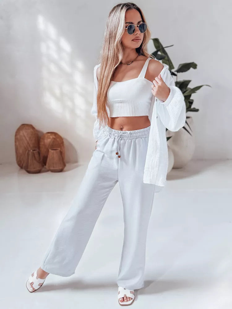 Sieviešu gaiši pelēkas ikdienas bikses Fiona 