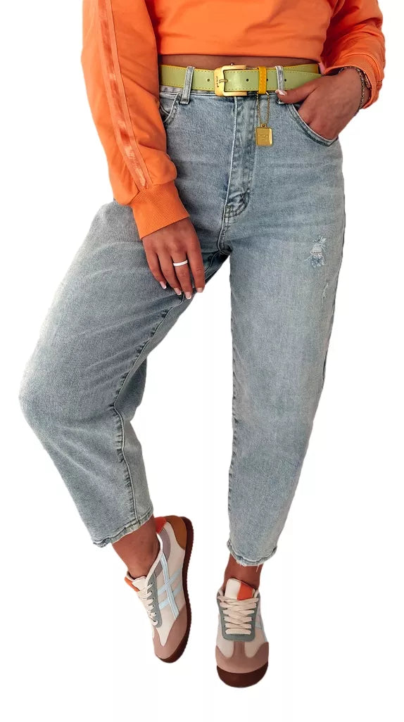 Sieviešu zilas "mom" džinsa bikses "Mom"