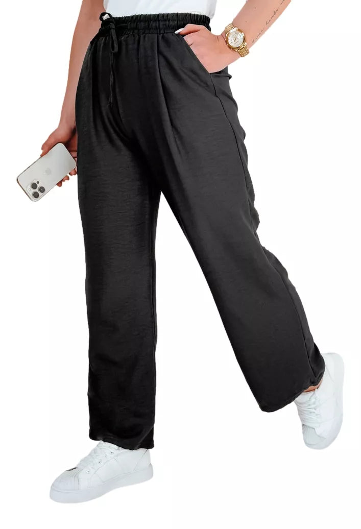 Sieviešu platas bikses melnā Milin krāsā