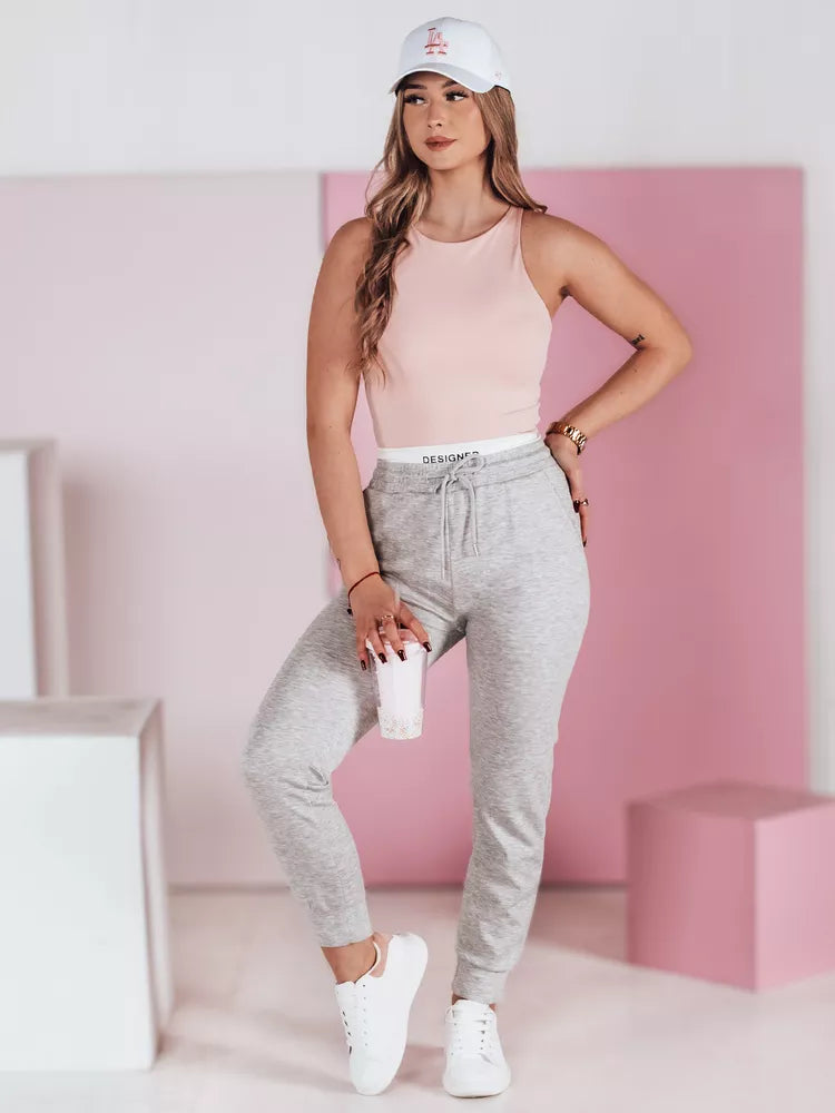 Sieviešu ikdienas pelēkas, pieguļošas bikses Sport