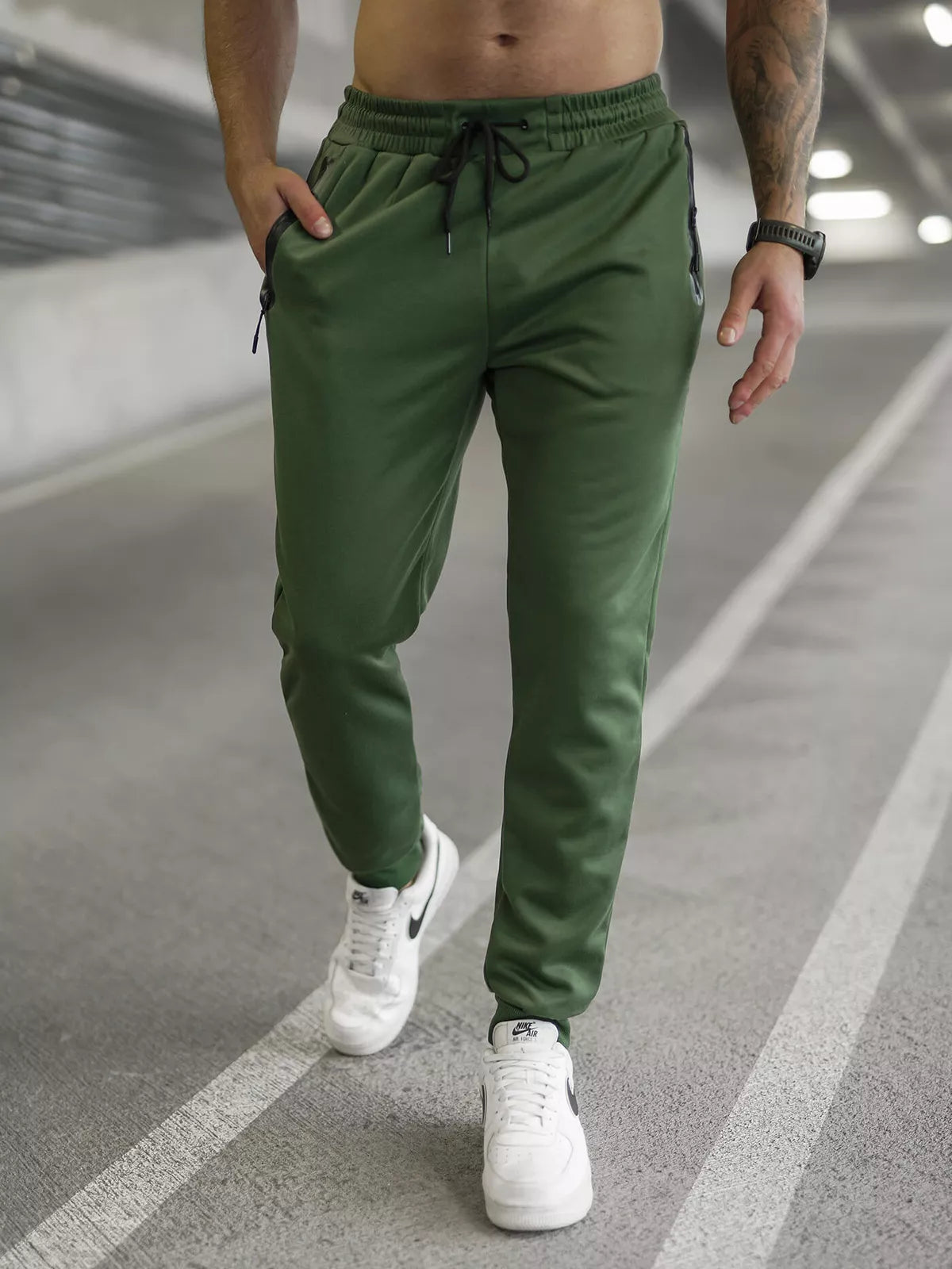 Vīriešu haki krāsas bikses Run