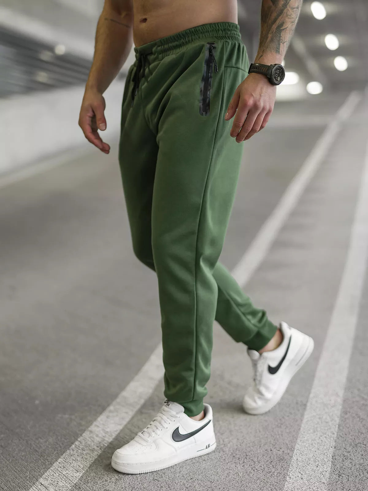 Vīriešu haki krāsas bikses Run