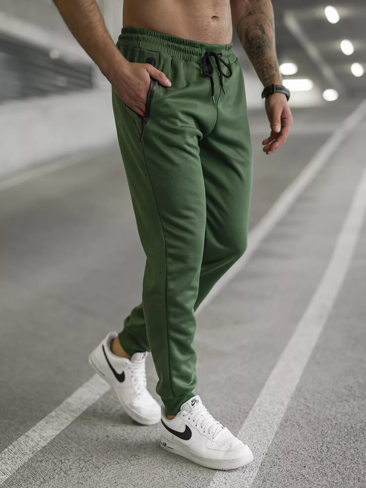 Vīriešu haki krāsas bikses Run