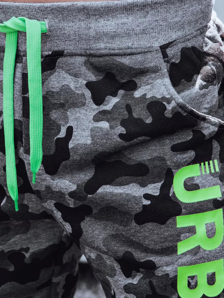 Vīriešu tumši pelēkas kamuflāžas ikdienas bikses Urban