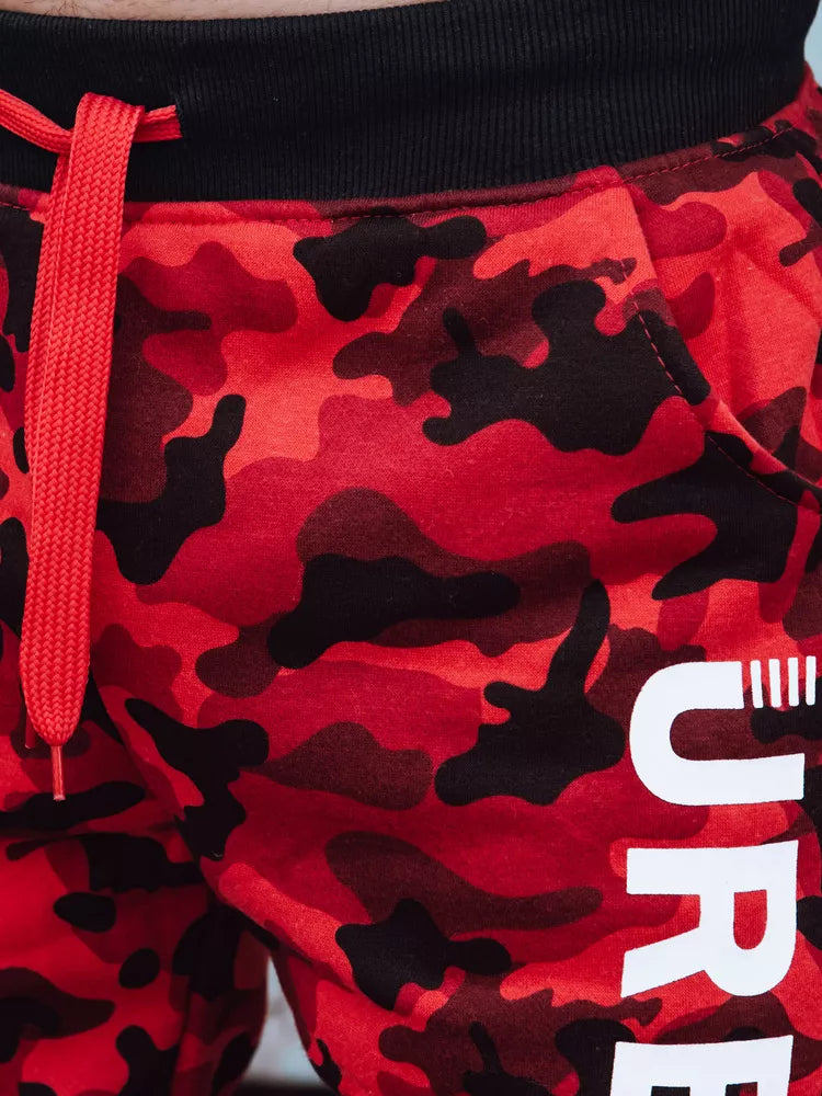 Vīriešu sarkanas kamuflāžas ikdienas bikses Urban