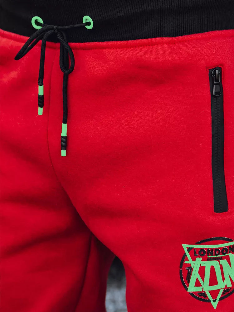 Vīriešu sarkanas kamuflāžas ikdienas bikses London