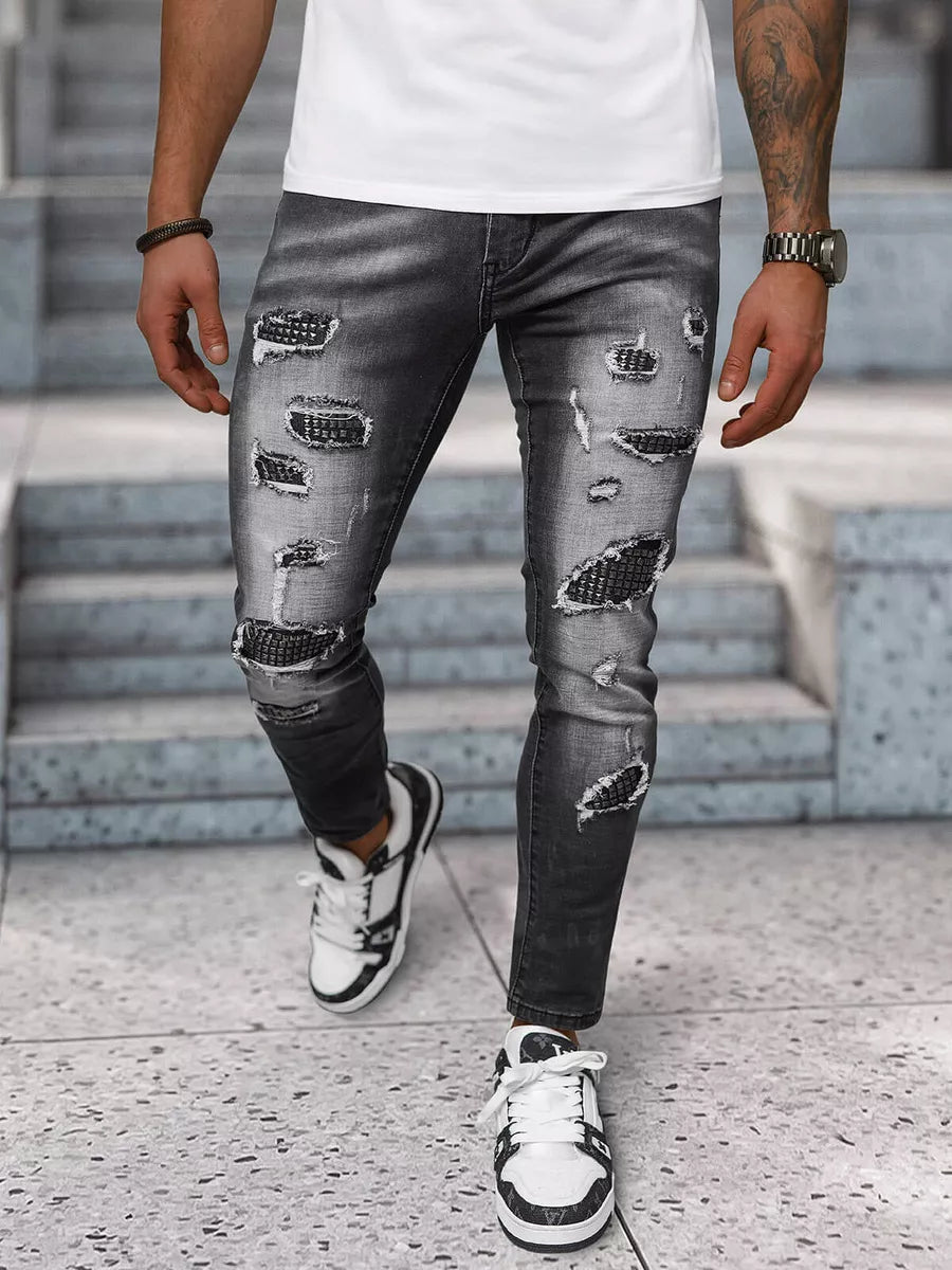 Vīriešu melnas džinsa bikses Monte