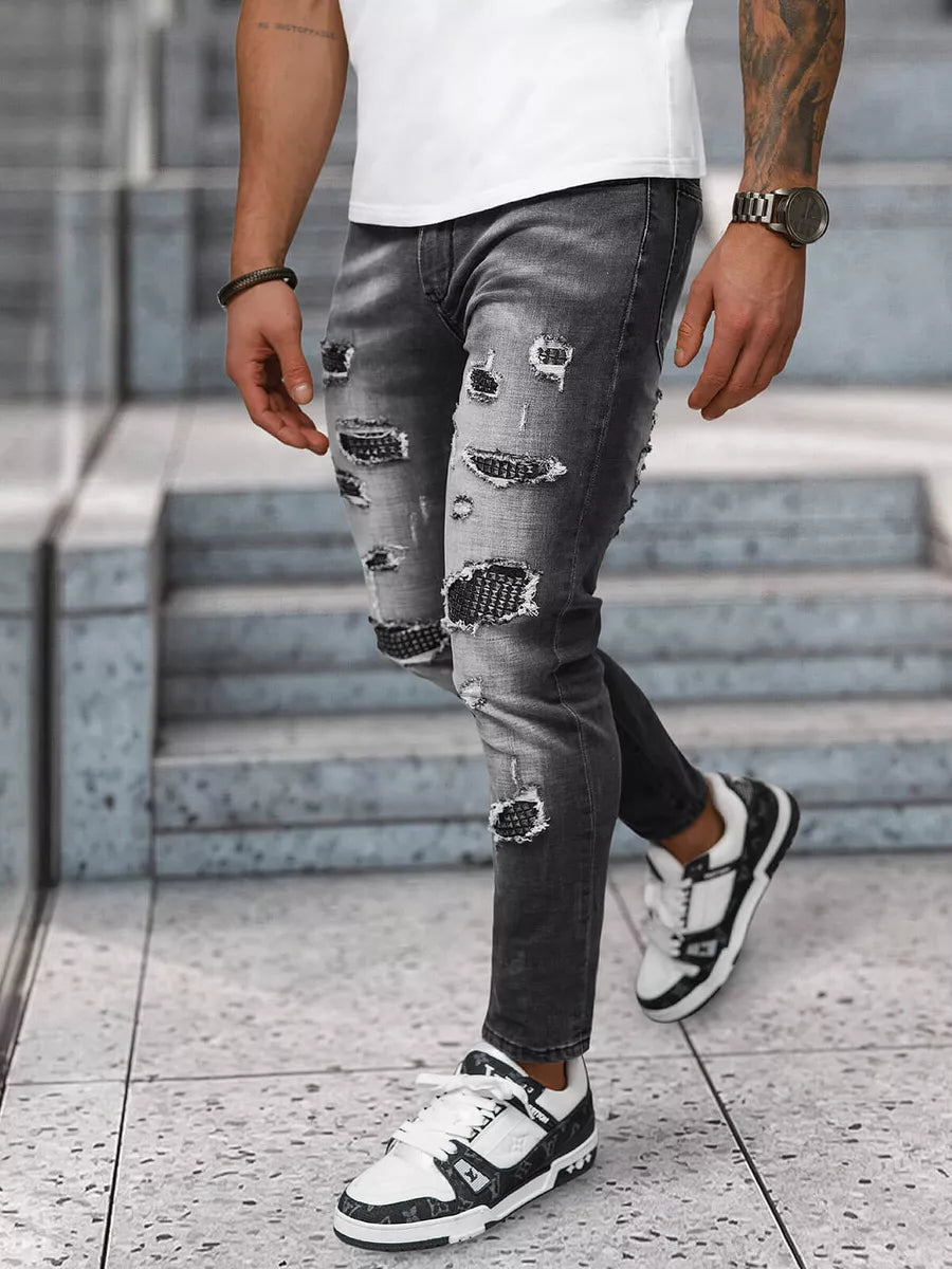 Vīriešu melnas džinsa bikses Monte