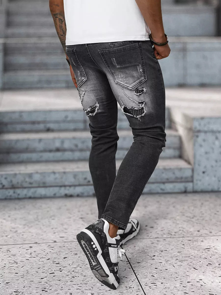 Vīriešu melnas džinsa bikses Monte