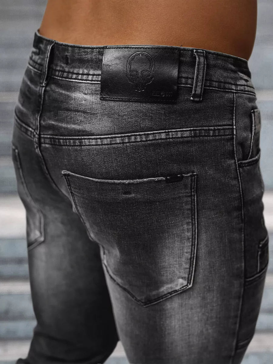 Vīriešu melnas džinsa bikses Apol