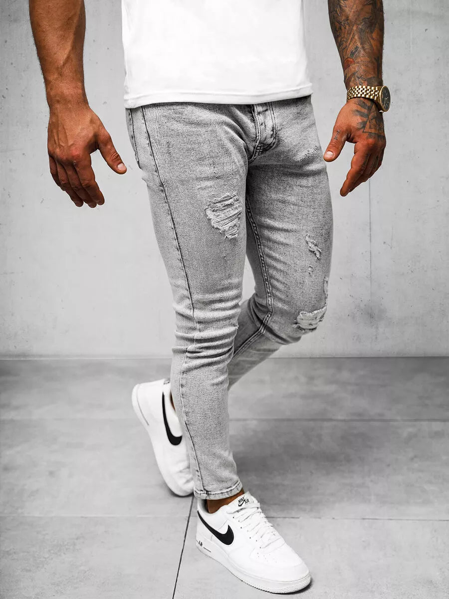 Vīriešu pelēkas džinsa bikses Lesin