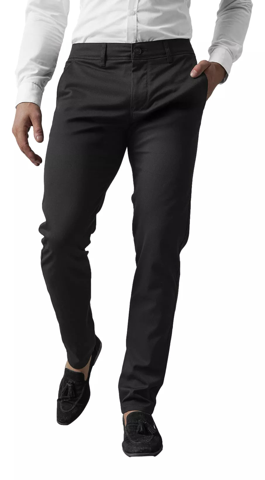 Vīriešu melnas chino bikses Reno