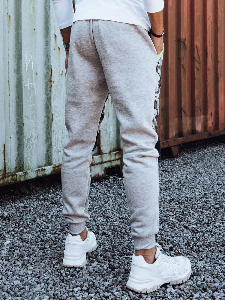 Vīriešu gaiši pelēkas ikdienas bikses Army stilā