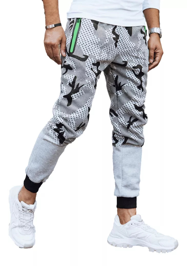 Vīriešu gaiši pelēkas kamuflāžas ikdienas bikses Run