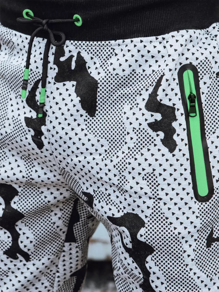 Vīriešu gaiši pelēkas kamuflāžas ikdienas bikses Run