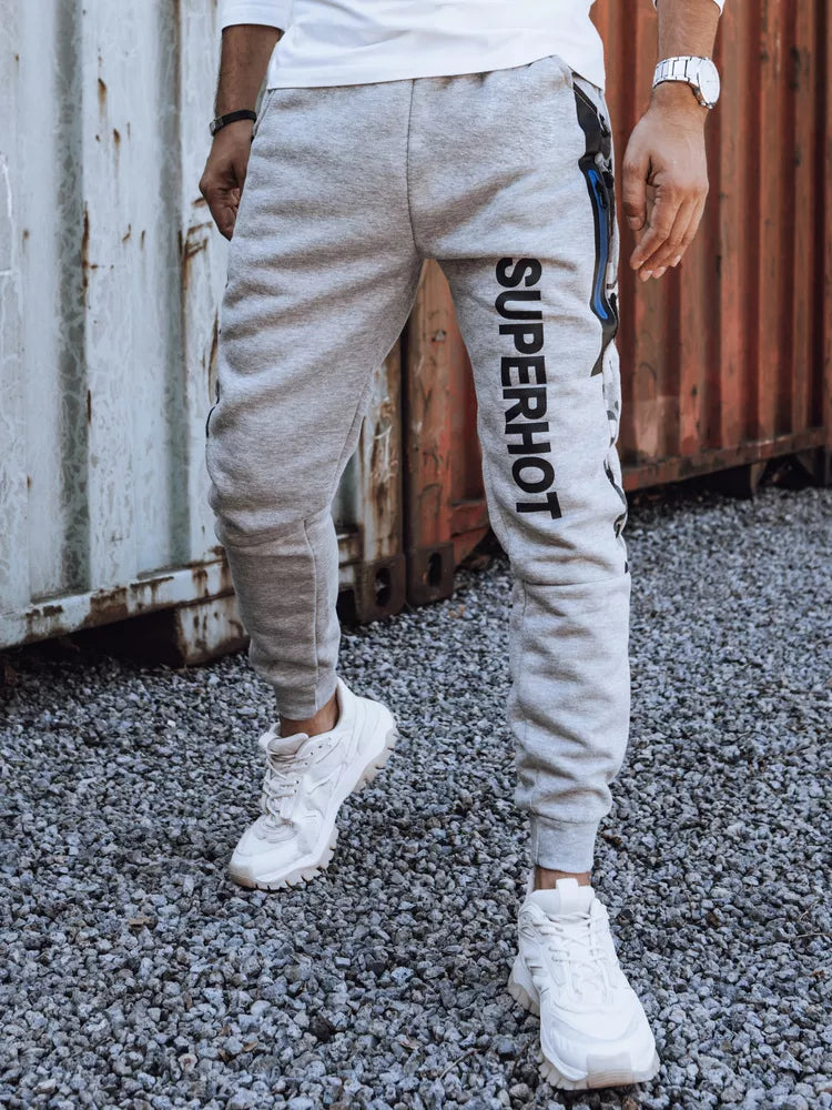 Vīriešu gaiši pelēkas ikdienas bikses Superhot