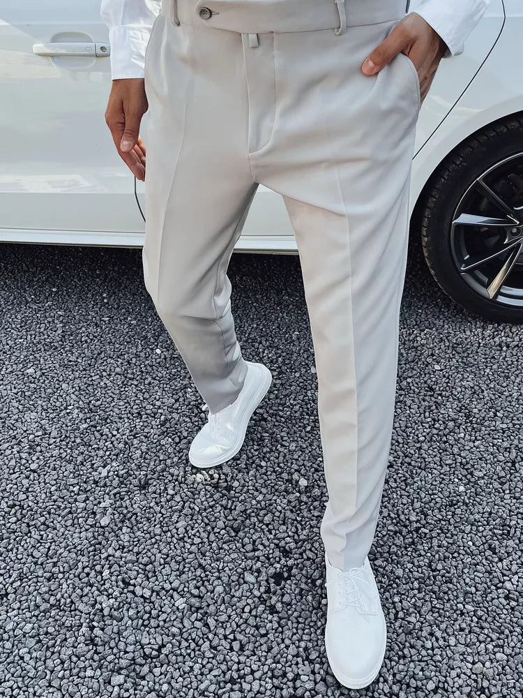 Vīriešu gaiši pelēkas elegantas bikses Rad