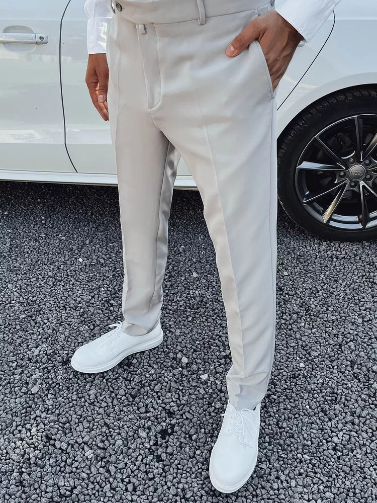 Vīriešu gaiši pelēkas elegantas bikses Rad