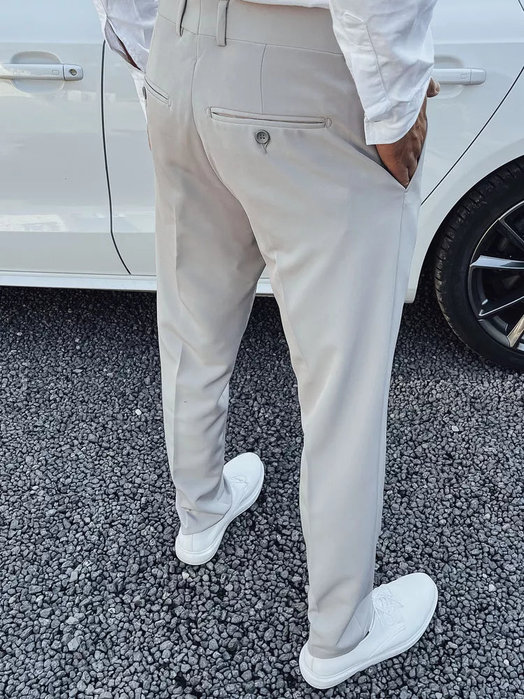 Vīriešu gaiši pelēkas elegantas bikses Rad