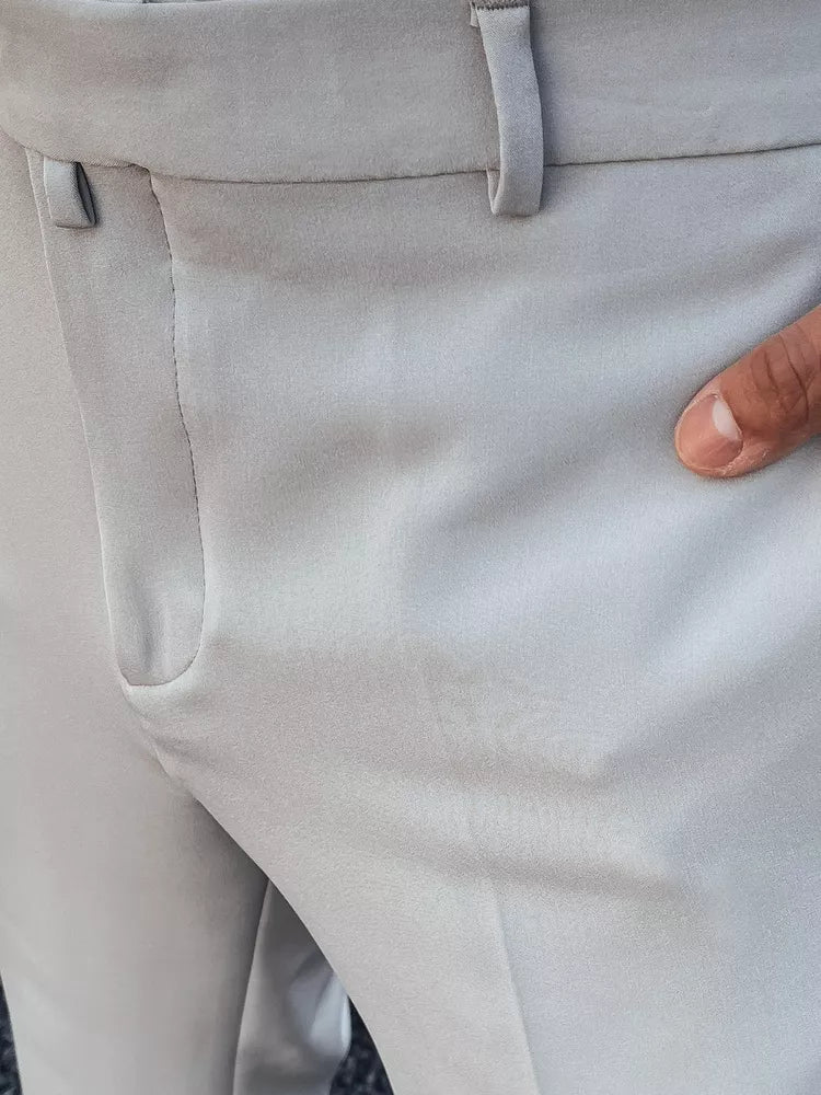 Vīriešu gaiši pelēkas elegantas bikses Rad