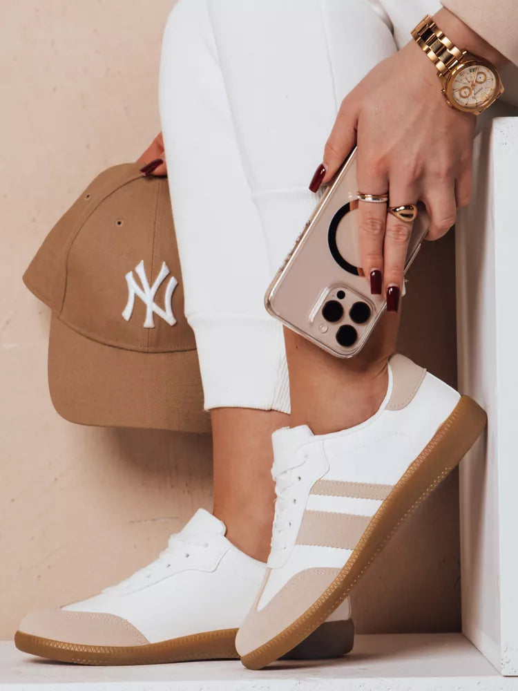 Sieviešu baltas ar brūnām detaļām ikdienas kurpes Niti