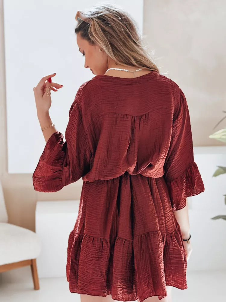 Sieviešu bordo krāsas vasaras kleita Lyvonne