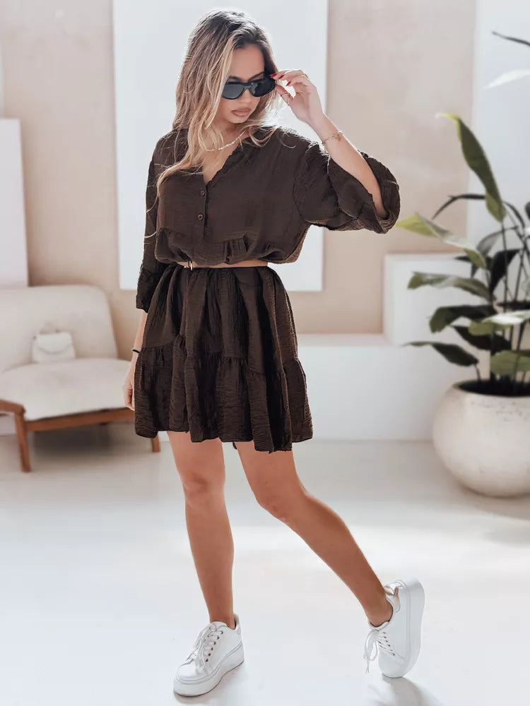 Sieviešu tumši brūna vasaras kleita Lyvonne