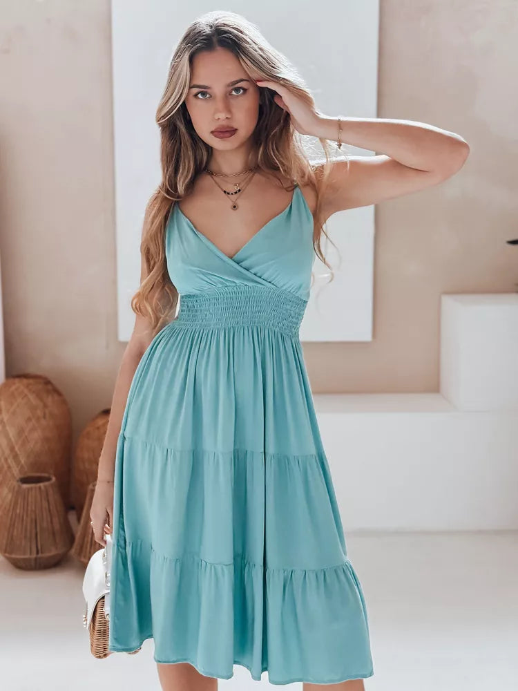 Sieviešu zila midi kleita Missbreeze