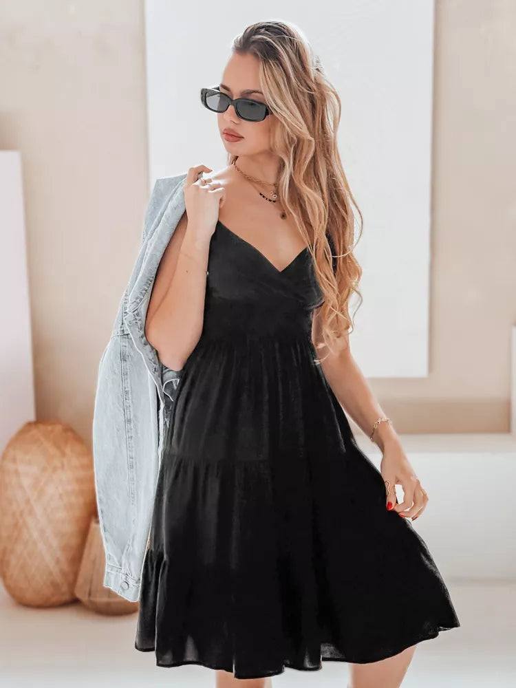 Sieviešu melna midi kleita Missbreeze