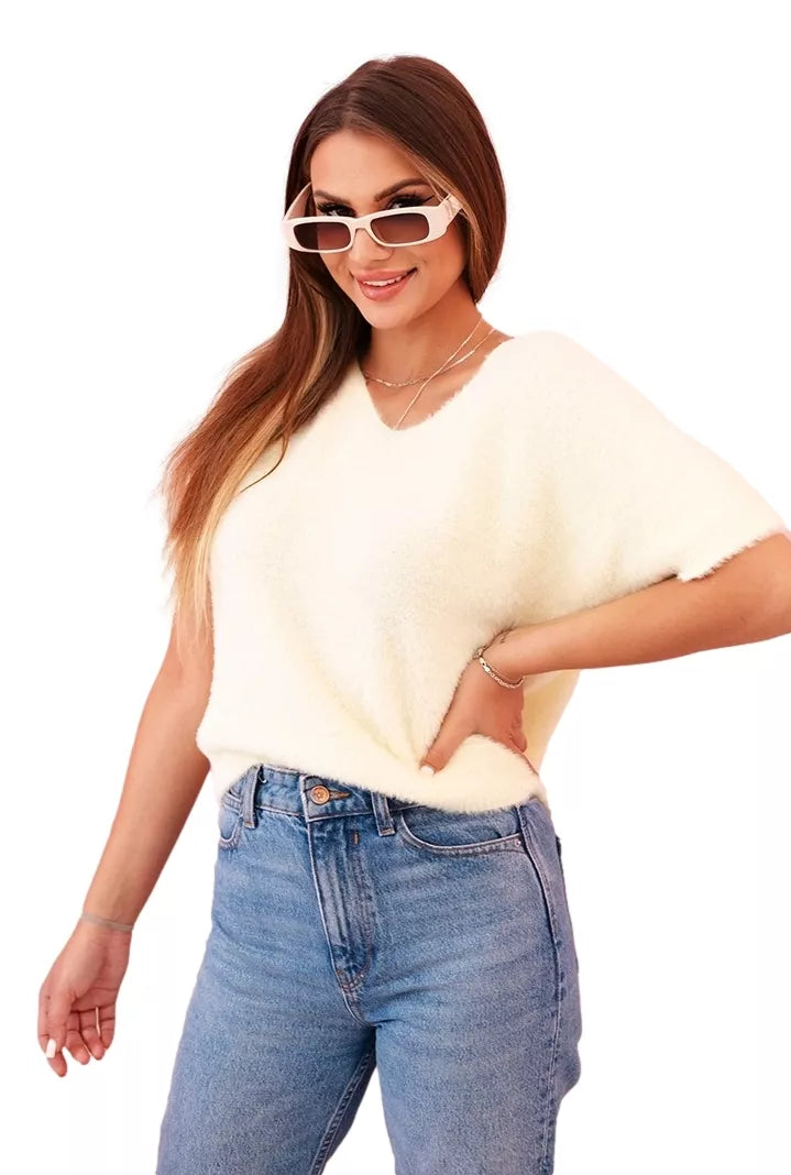 Sieviešu gaiši dzeltens džemperis Mākoņi