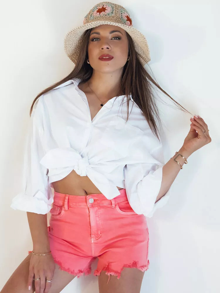 Sieviešu rozā džinsa šorti Sunylook