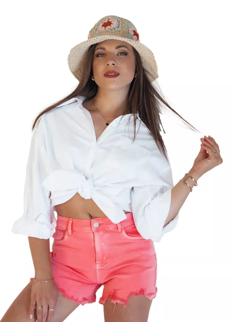 Sieviešu rozā džinsa šorti Sunylook