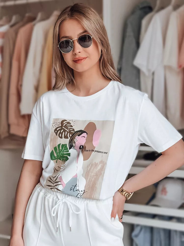 Sieviešu balts T-krekls Breivi