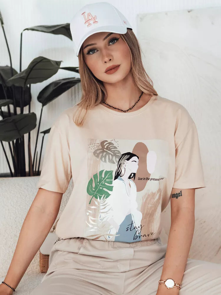 Sieviešu brūns T-krekls Breivi