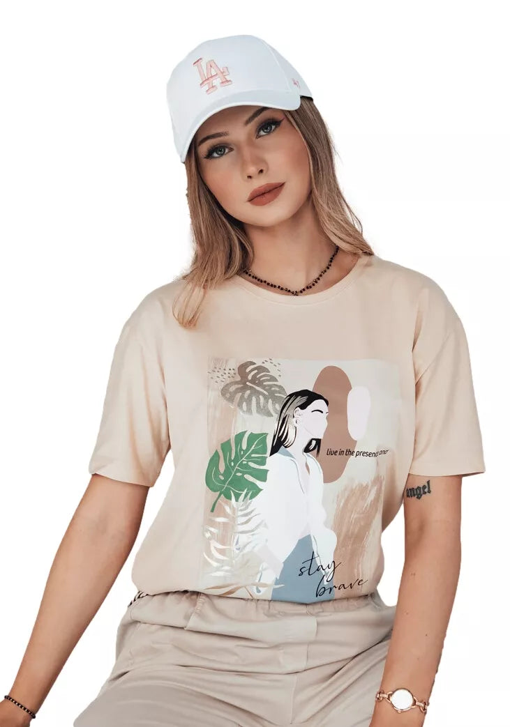 Sieviešu brūns T-krekls Breivi